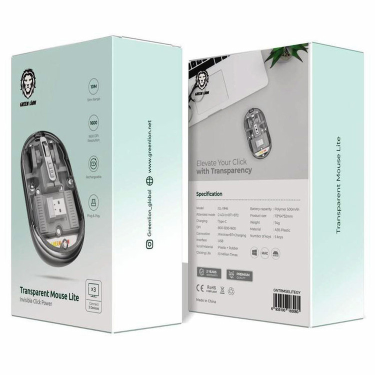 ماوس بیسیم گرین لاین مدل transparent mouse lite