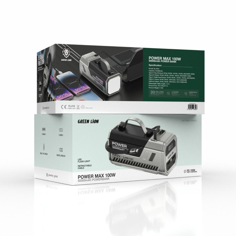 پاوربانک 50 هزار گرین لاین maxpower 100