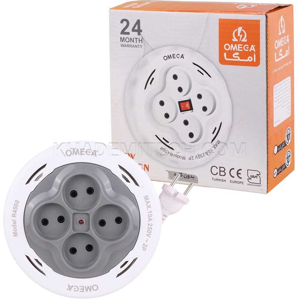 رابط برق چهار خانه امگا مدل OMEGA R4500 جمع شونده طول 5 متر