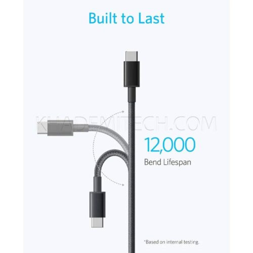 کابل شارژ دو سر تایپ سی انکر مدل ANKER A8752H11 USB-C PD 60W مشکی طول 1 متر