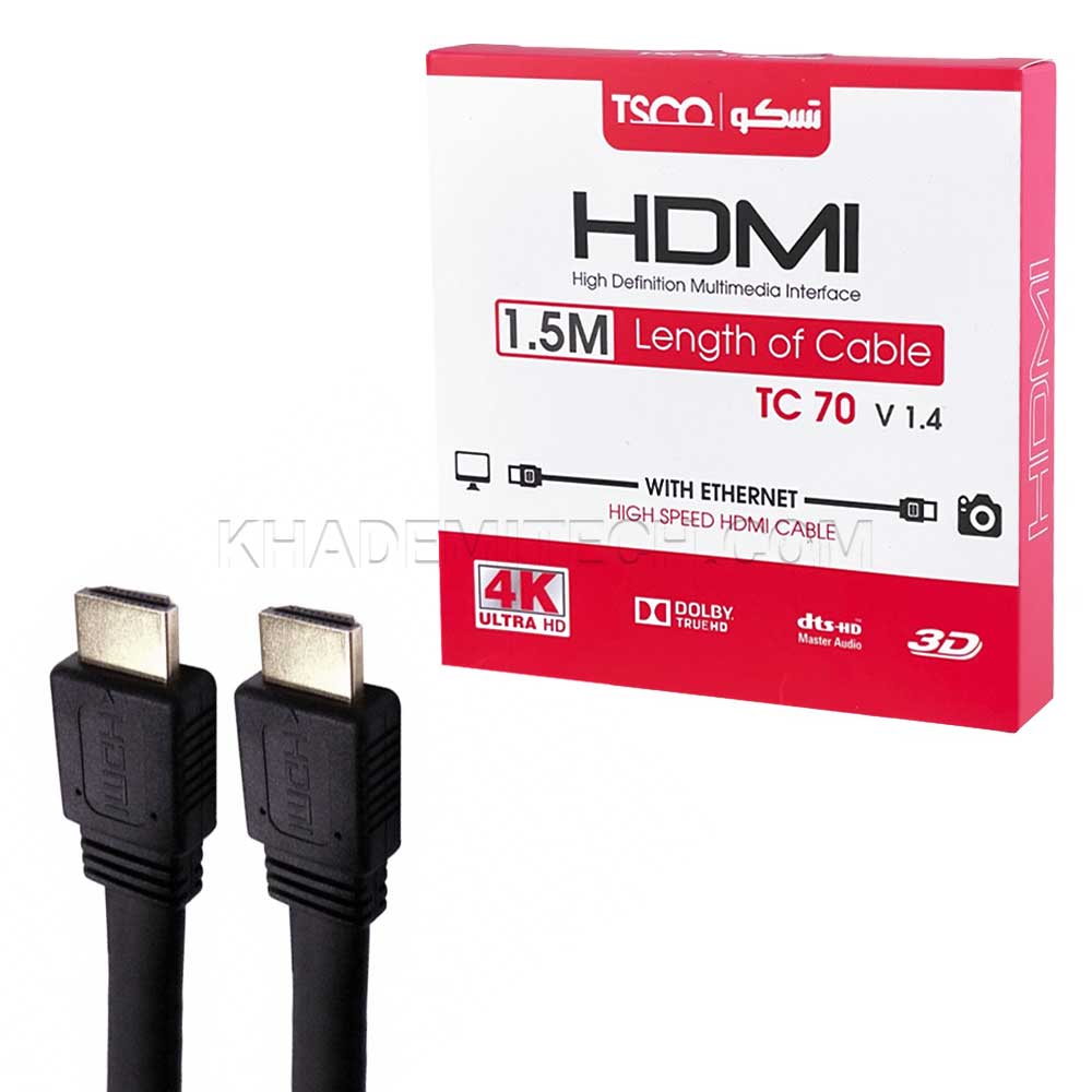 کابل HDMI تسکو مدل TSCO TC70 4K طول 1.5 متر