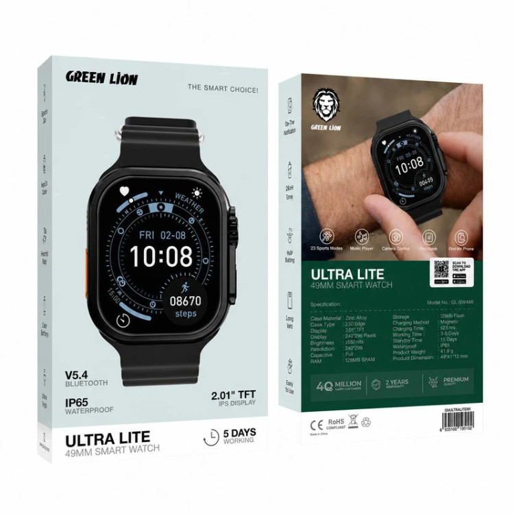 ساعت هوشمند 49 میلی متری گرین لاین مدل2026 ULTRA LITE GL-SWA64