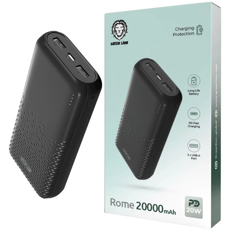 پاور بانک فست شارژ گرین لاین Rome PD 20W ظرفیت 20000 میلی آمپر ساعت