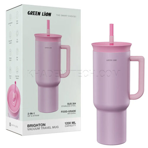 تراول ماگ گرین لاین مدل GREEN LION GNBRI1200MPK BRIGHTON صورتی