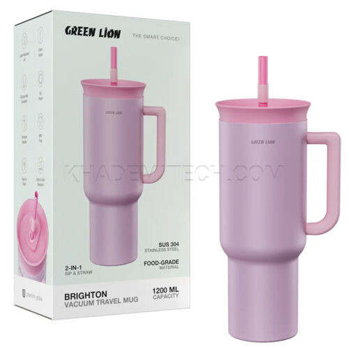 تراول ماگ گرین لاین مدل GREEN LION GNBRI1200MPK BRIGHTON صورتی