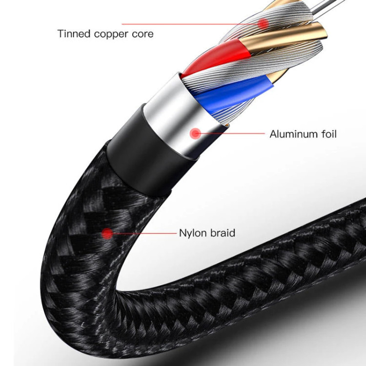 مبدل OTG USB به USB-C یسیدو مدل GS01 طول 0.1 متر، از جنس نایلون پلیاورتان، سازگار با گوشیهای Android و لپتاپهای دارای USB-C، با قابلیت انتقال اطلاعات